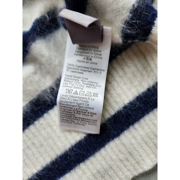 NWT J.Crew Brushed Cashmere Cropped Fitted Cardigan Sweater Sz S Stripe #3G508 - Picture 7 of 11